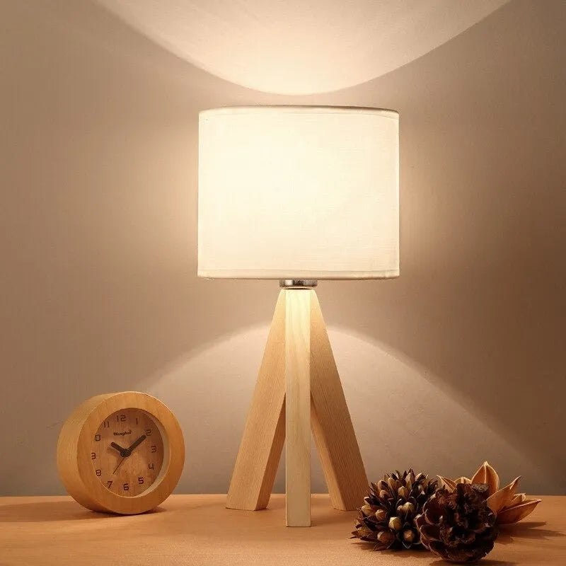 Nachttischlampe Nordic Holz Stativ-Lampe